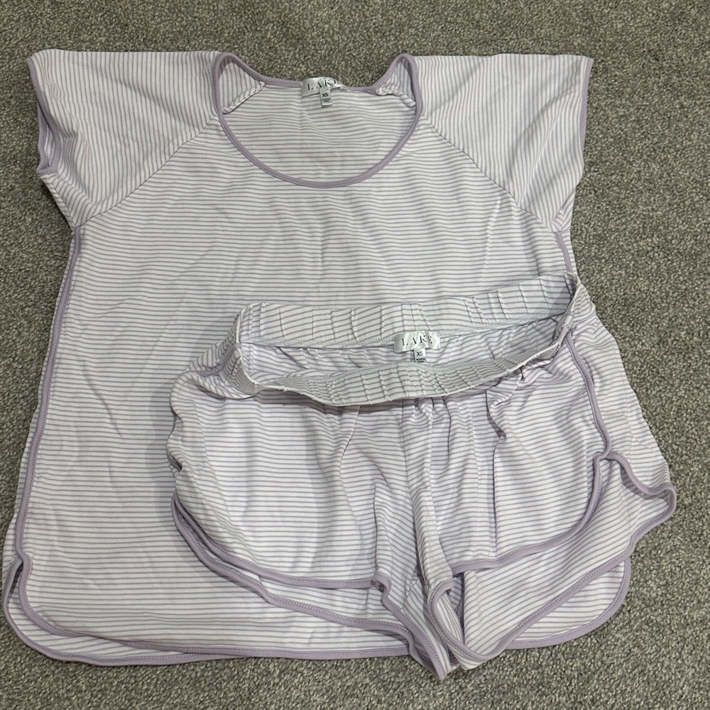 Lake Purple Pajama Set Soft Lightweight Sleepwear